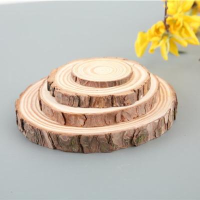 China Original Polished Viable Round DIY Pine Decoration Ring Shooting Prop Hand-Painted Wood Annual Piece Paint Coaster With Leather for sale