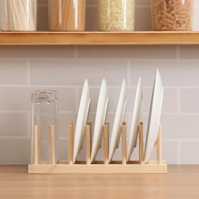 China Multi Functional Stored Drain Rack Cup Kitchen Dish Rack Storage Draining Drying Wooden Dish Rack for sale