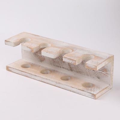 China Viable Wooden Cocktail Shaker Drinks Stand Vintage Texture Test Tube Bracket Bar Ktv Cup Holder Wine Display Set for sale