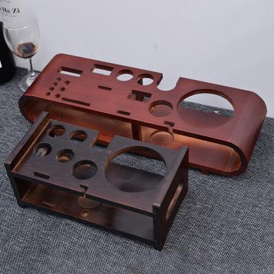 China Mini Set Shaker Bar Wine Simple Bamboo Tool Storage Wooden Home Mixer Cocktail Rack for sale