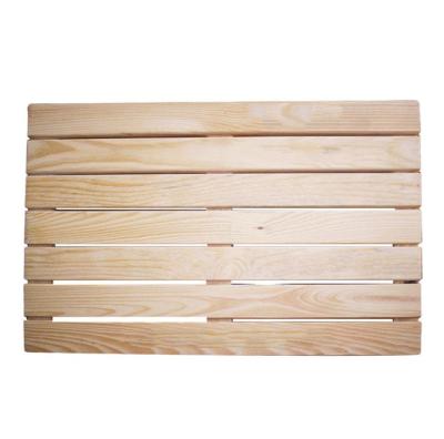 China Wholesale Viable Non-Square Anti-Slip Shower Floor Cavity Bathroom Pine Household Supply Pine Wood Mat for sale