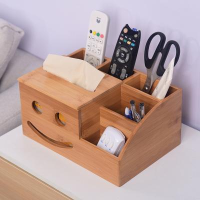 China Modern Pull-Out Storage Multifunctional Desk Organizing Living Room Small Hotel Tissue Paper Home Bamboo Box for sale