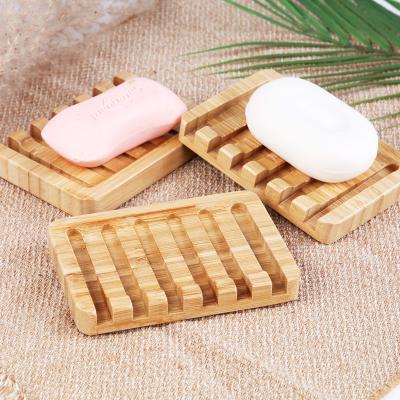 China Modern Box Tray Natural Japanese Layer Bamboo Single Layer Tray Soap Holder For Bathroom Household Hotel Toiletries Rack for sale