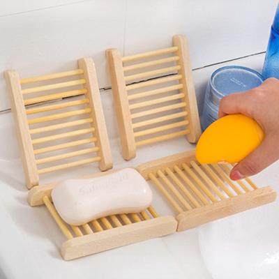 China Wholesale Modern Natural Punch Bamboo Shaving Dish Tray Wooden Bowl Soap Rack Simple Drying Bathroom Rack for sale