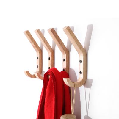 China Simple Solid Viable Clothes Float Wooden Wall Decoration Shelf Hanger Entryway Coat Hat Hook Rack Hanging Rack for sale