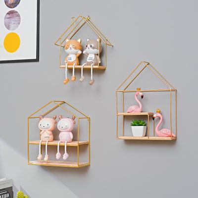 China Contemporary Nordic Small Bedroom Storage Living Room Wall Hanging Dormitory Bedside Decoration Shelf for sale