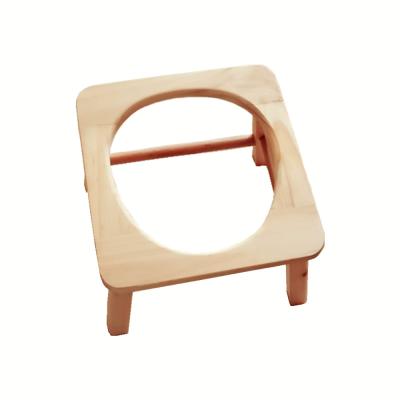 China Bamboo Folding Sit Reinforced Toilet Chair Home Commode Seat Potty Step Stool Wooden Customization Elderly Movable Anti-Slip Squat Posture for sale