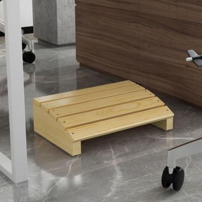 China Farmhouse Wooden Anti-Slip Flip Tilt Angle Bamboo Squat Foot Rest Desk Leg Support Customization Step Toilet Stool for sale