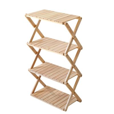 China Factory Adjustable rdic Portable Folding Wooden Folding Bamboo Living Room Bathroom Floor Storage Shoe Rack (Other) for sale