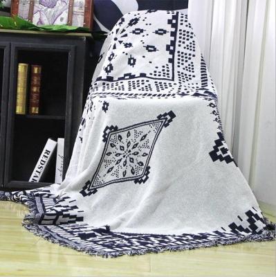 China Four Seasons Soft General Geometric Pattern Sofa Towel Sofa Blanket Knitted Blanket for sale