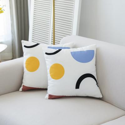 China Non-Toxic Non-Toxic Non-Toxic Nordic Simple Geometric Abstract Geometric Pillow Cover Pillow Block Color Block Car Back Cushion Nap for sale