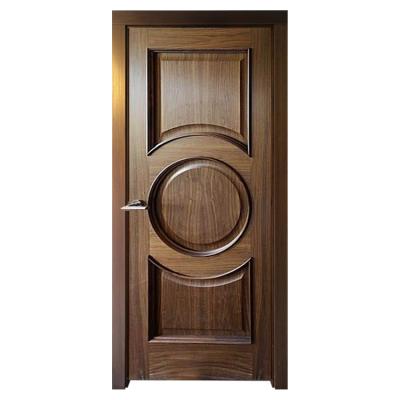 China Modern Traditional Prettywood Design Prehung Rise Panels Solid Walnut Interior Room Wood Doors for sale