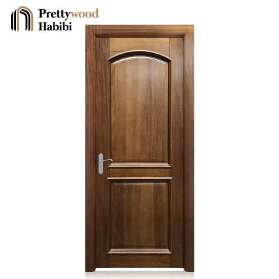 China Waterproof Traditional Prettywood Apartment 2 Room Panel Solid Walnut Wood Interior Door for sale