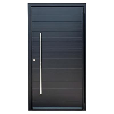 China Solid Horizontal Black Exterior Modern Modern Front Pivot Doors Wooden Decking Design from Prettywood for sale