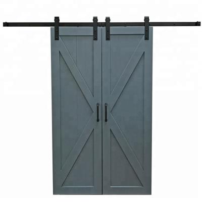 China Modern Designs Waterproof Soundproof Hardware Interior Solid Wood Double Sliding Barn Door for sale