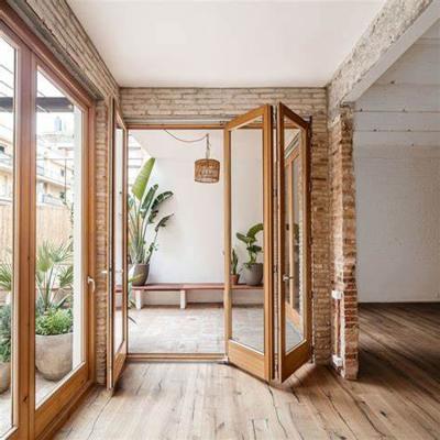 China Prettywood Modern Veranda Exterior BiFolding Door For Patio Aluminum Glass Folding Door for sale