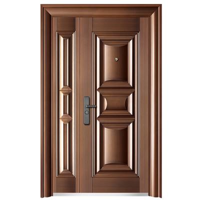 China Residential Outdoor Security Remote Control Front Entry Door Design Steel Anti-theft Front Entry from Prettywood for sale