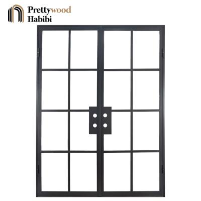 China Prettywood door steel window grill design double factory price waterproof clear tempered glass made in thermal break for sale