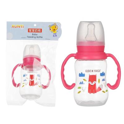 China BPA Free Caliber 120ml Milk Bottle Standard Bow Optional With Handle PP Milk Bottle Bottom Temperature Smelling 240ml PP Plastic Milk Bottle for sale