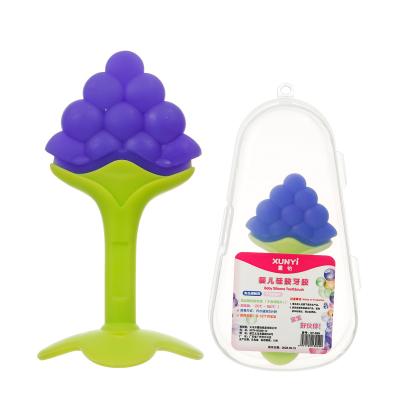 China Eco-friendly 100% Food Grade Soft Chews Teeth Stick Silicone Baby Fruit Teether Toy for sale