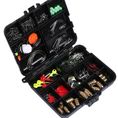 China Goture 128 Pieces Lure Fishing Accessories Set For Texas Rig Hard Plastic Fishing Tackle Box With Bullet Sinkers And 12.2*10.5*3.4cm for sale