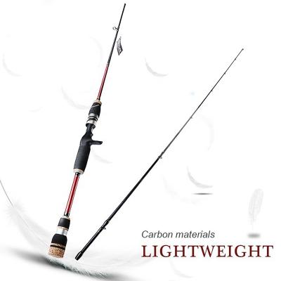 China Red One Piece Light/Medium/Carbon Fiber /Energetic Goture Material Fishing Rod Casting Rod For Casting 2.1m Black 2.4m Long Rods Bass for sale