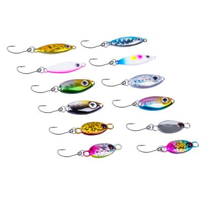 China Goture Metal Spoon Mirco Jig Fishing Lure Set 3.2g 3.3g 4g Lead Building Hard Artificial Groundbait for Winter Ice Fishing Freshwater Jig for sale