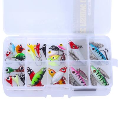 China Goture 27Pcs/Set Metal Ice Fishing Jig Minnow Winter Fishing Tackle Lure Winter Ice Fishing Groundbait Artificial Lure for sale