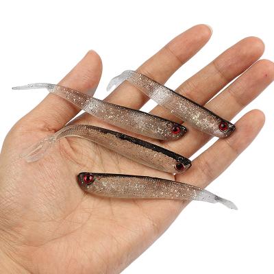 China Goture Artificial Silicone Bait Soft 10cm 3.7g Red Eye Gray Fish Lure Soft Bait Swimbait Fishing Lure C10610 for sale