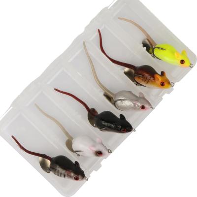 China Goture 6pcs Artificial Lure Bait Topwater Soft Fishing Mouse With Double Hook Spoon Soft Lure Fishing C10708 for sale