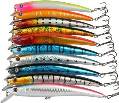 China ABS Hard Body Bait Z00452 Minnow Lure 3d Hard Fish Eyes Fishing Lures Clips Fishing Hard Lures Triple Hooks Robot Fish Minnow for sale