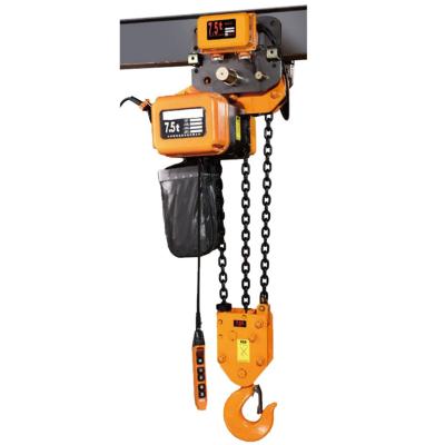 China 0.5-30 Ton Bag Low Clearance Chain 0.5-30 Ton Remote Control Step Mode Lifting Working Electric Hook Hoist 7.5T for sale