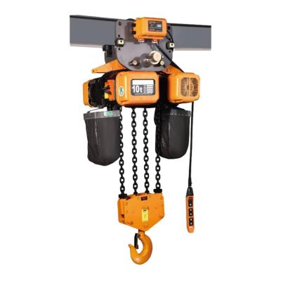 China 10-30 Ton Remote Control Step Mode Lifting Low Clearance Bag Chain 7.5T Working Electric Hook Hoist for sale