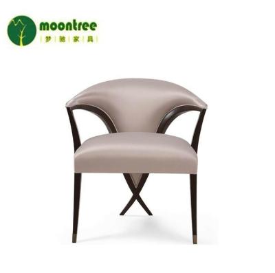 China Modern Design High Quality Luxury Leather Wooden Dining Chair for sale