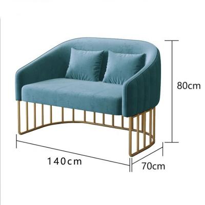 China Modern Commercial Luxury Customized Furniture Design Cafe Restaurant Velvet Metal Leg Sofa Set for sale