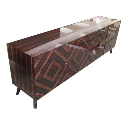 China High Quality Modern 4 Door Living Room Furniture Designs Ebony Wooden Credenza for sale