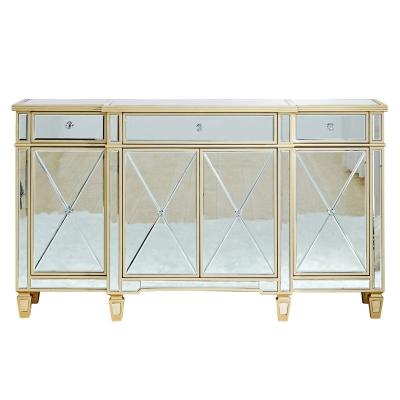 China Modern American Style Customized Elegant Mirrored Console Furniture Mirrored Cabinet For Hotel for sale