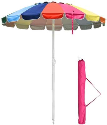 China Modern Wholesale Market Steel Frame Aluminum Promotion Round Rainbow Beach Sunshade Umbrella for sale