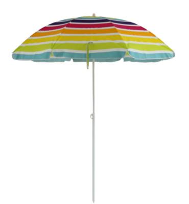 China Modern custom color patio stripe printed outdoor beach umbrella for seaside for sale