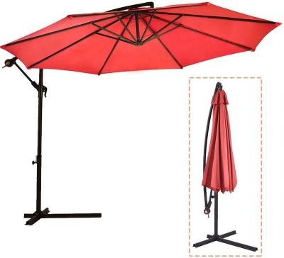 China Modern Offset Hanging Umbrellas, Outdoor Garden Patio Pool Umbrellas Large With Crank Cross Base for sale