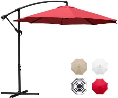 China Modern Outdoor Anti-UV Waterproof Parasol 3m Cantilever Garden Beach Patio Large Umbrellas and Bases for sale