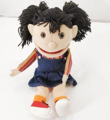 China Custom Cartoon Character Body Girl Hand Puppet Factory Made Gifts Full Stuffed For Kids Fun for sale