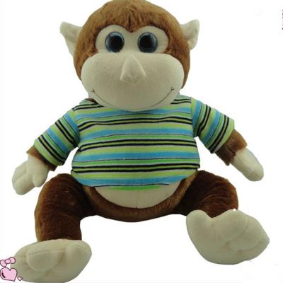 China Creative Designed Stuffed Plush China Plush Monkey Toys With T Shirt And Big Eyes for sale