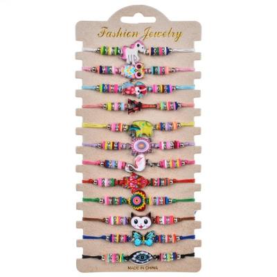 China Party Gifts for Kids Unicorn Multicolor Rhinestone Woven Friendship Animal Pendant Bracelets Bangles for Kids Gifts Wedding Gifts for sale