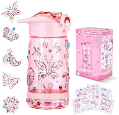 China DIY Kids Water Bottles Decorate Personalize Your Own Water Bottle With Tons Of Gem Stickers BPA Free Kids Water Bottle Diy Arts And Crafts Reusable Set for sale