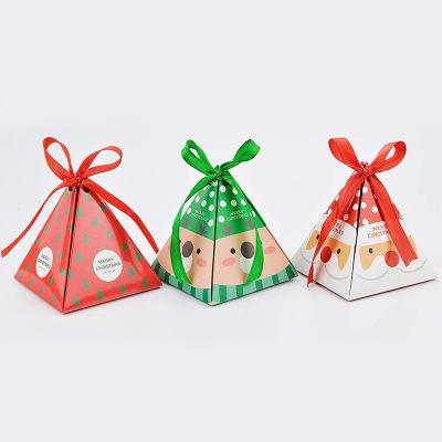 China Recyclable Santa Claus Gift Boxes Present Packaging Cookies Candy Bag For Festival Holiday New Year Christmas Decorative Candy Box for sale