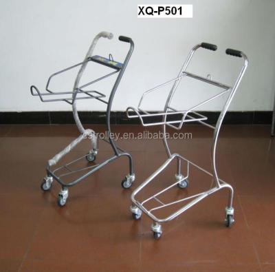 China Unveiling MOQ 50 PCS Japanese Style Supermarket Two Basket Shopping Trolley Trolley for sale