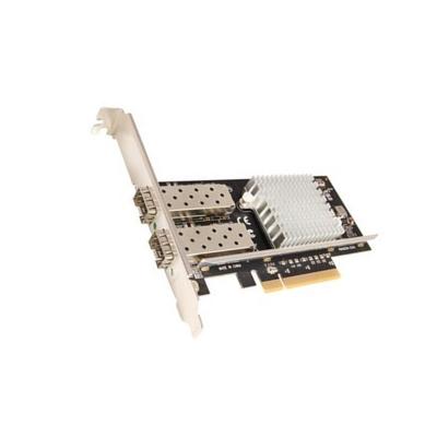 China Supports Common 10GbE SFP+ Optical and Direct Attached Copper Modules PCIe 2-Port Network Cards with Optical Fiber for sale