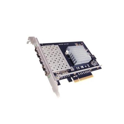 China Quad Port Full Size 10GbE Adapter 10GbE PCIe 3.0 Network Card With Optical Fiber for sale