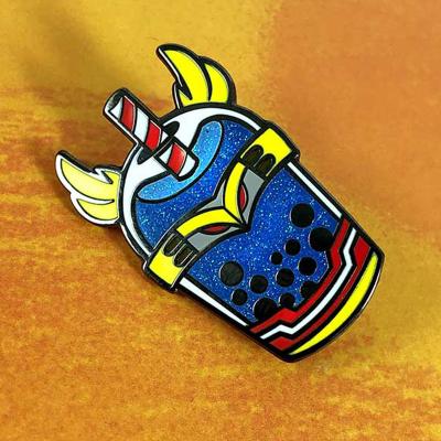 China Europe Wholesale High Quality Glitter Enamel Pins Designer Customized Hard Enamel Pin for sale